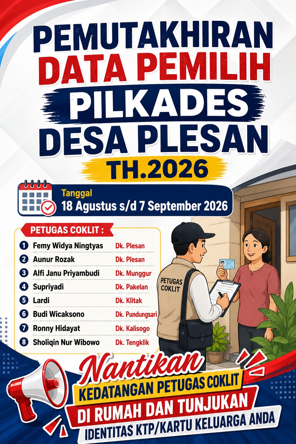 PEMUTAKHIRAN DATA PEMILIH PILKADES PLESAN